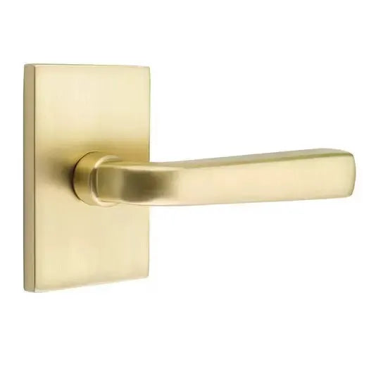 Emtek Sion Door Lever with Modern Rectangular Rose by Emtek
