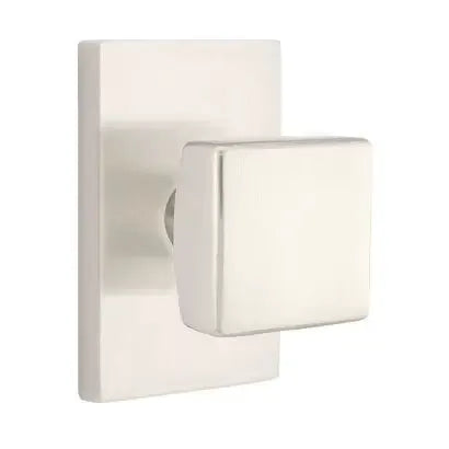 Emtek Square Door Knob with Modern Rectangular Rose by Emtek
