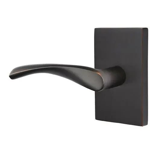 Emtek Triton Door Lever with Modern Rectangular Rose by Emtek