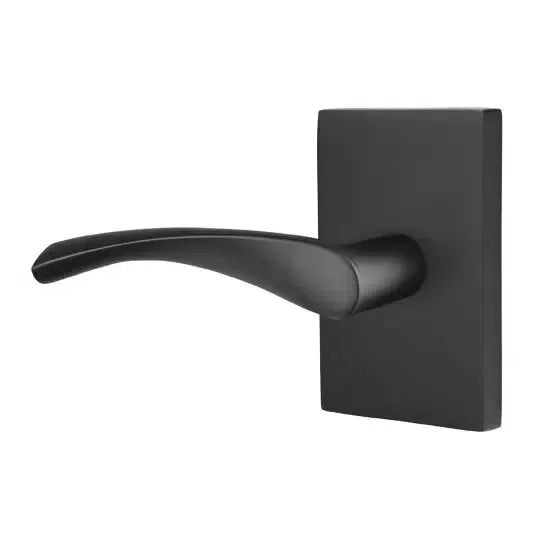 Emtek Triton Door Lever with Modern Rectangular Rose by Emtek