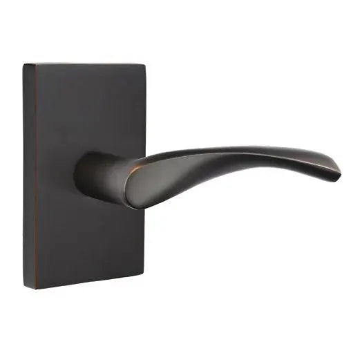 Emtek Triton Door Lever with Modern Rectangular Rose by Emtek