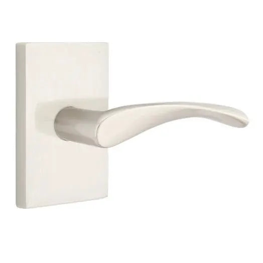 Emtek Triton Door Lever with Modern Rectangular Rose by Emtek