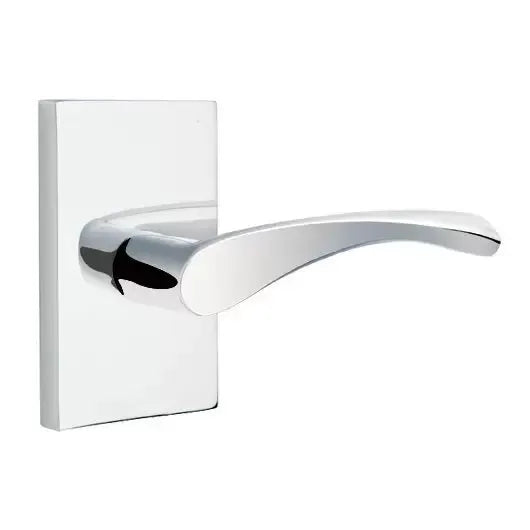 Emtek Triton Door Lever with Modern Rectangular Rose by Emtek