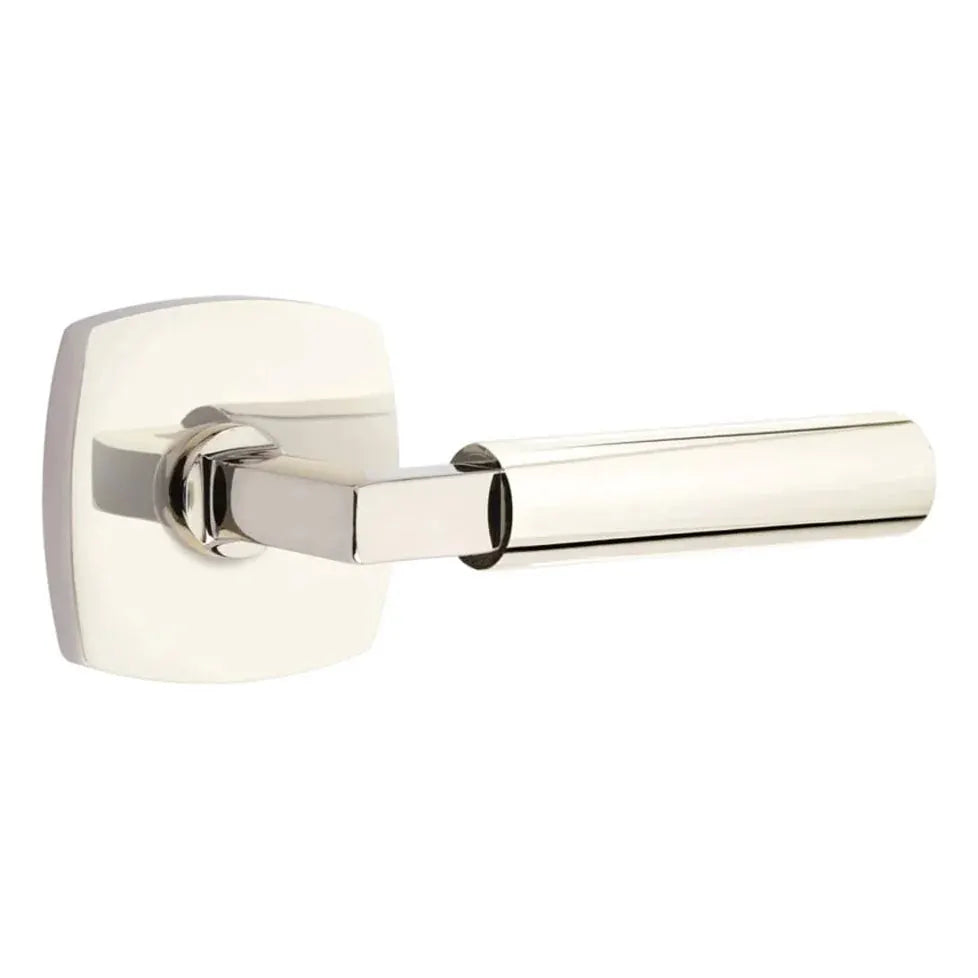 Emtek Smooth Lever with L-Square Stem and Urban Modern Rose by Emtek