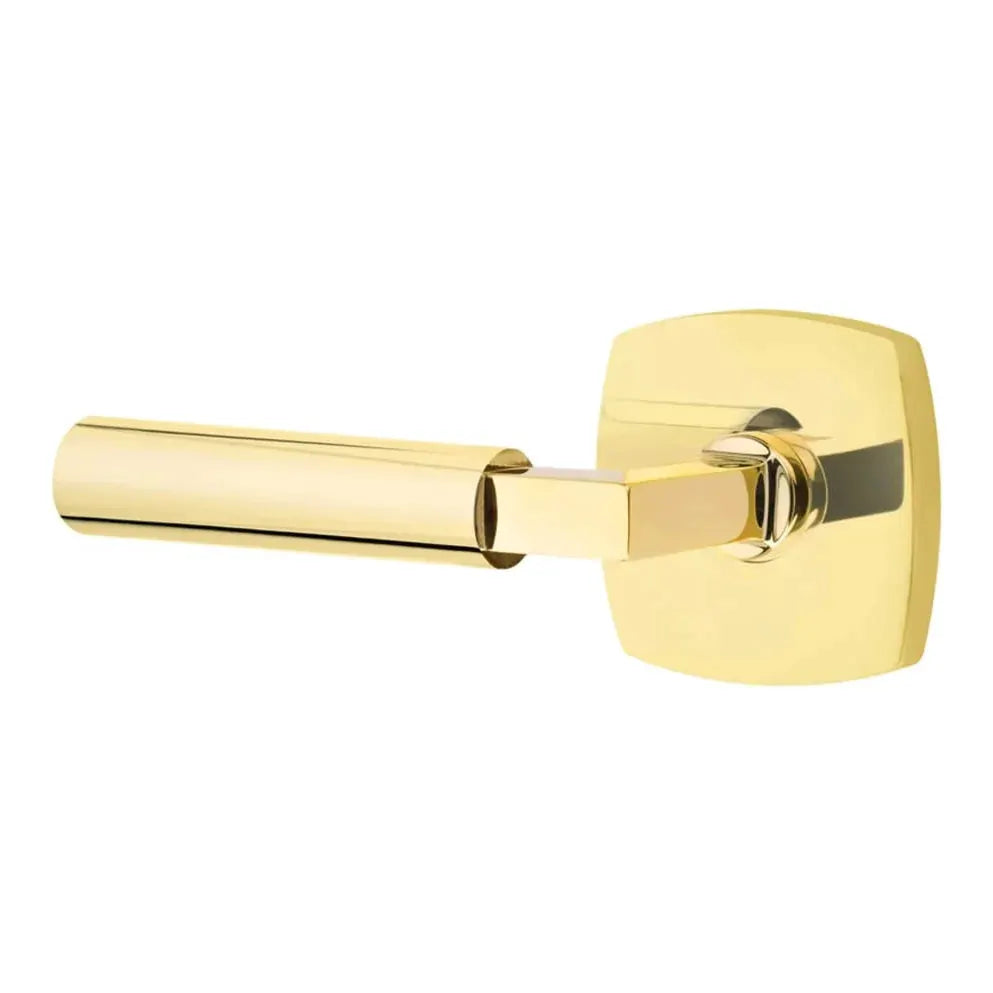 Emtek Smooth Lever with L-Square Stem and Urban Modern Rose by Emtek