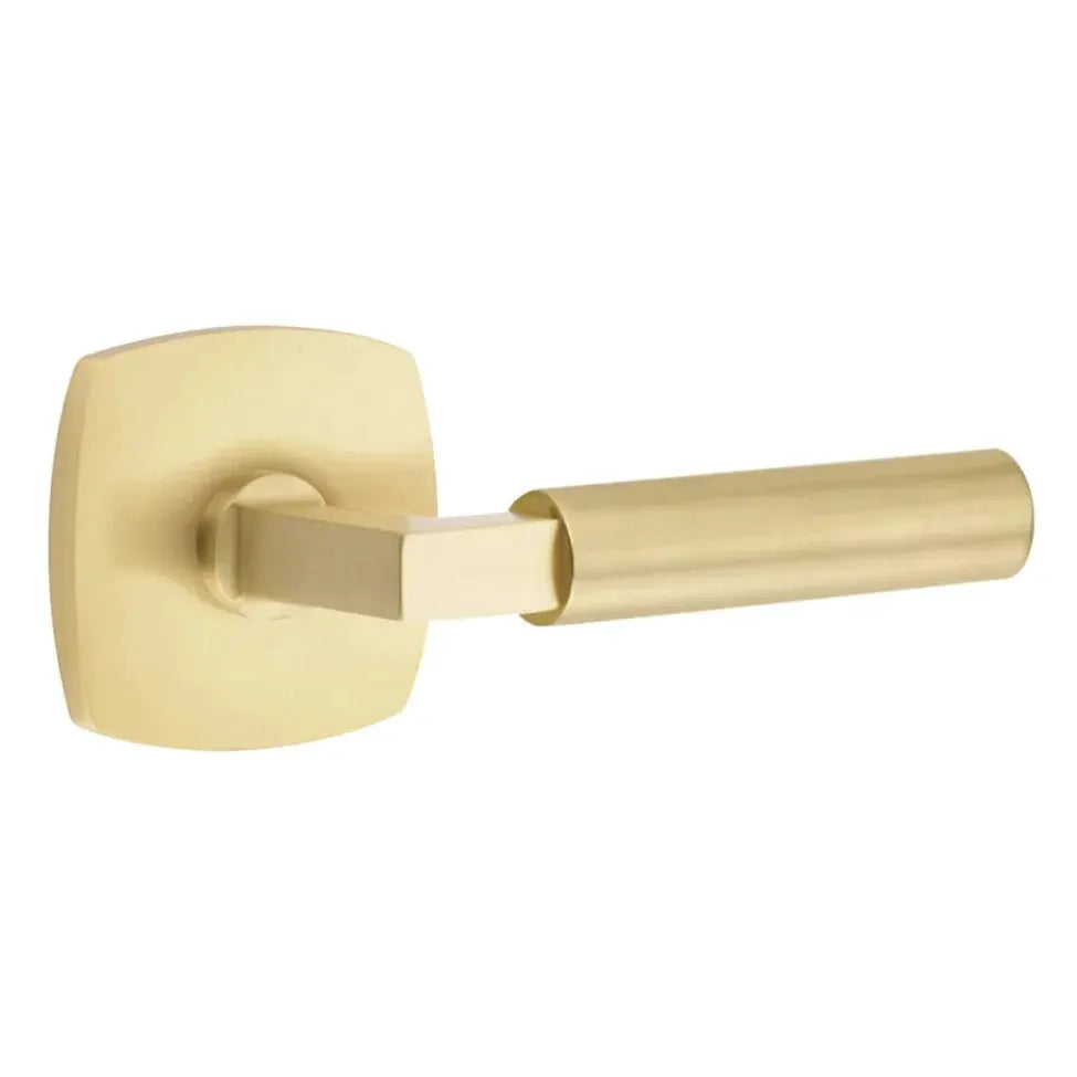 Emtek Smooth Lever with L-Square Stem and Urban Modern Rose by Emtek