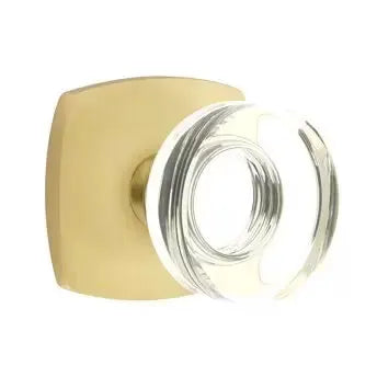 Emtek Modern Rose Disc Glass Knob with Urban Modern Rose by Emtek