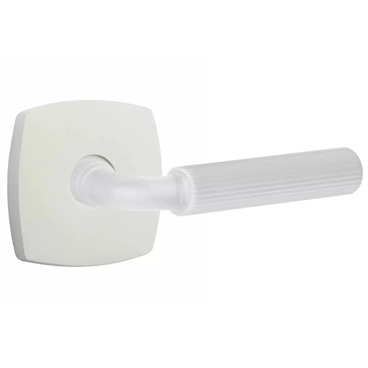 Emtek Straight Knurled Lever with R-Bar Stem and Urban Modern Rose by Emtek