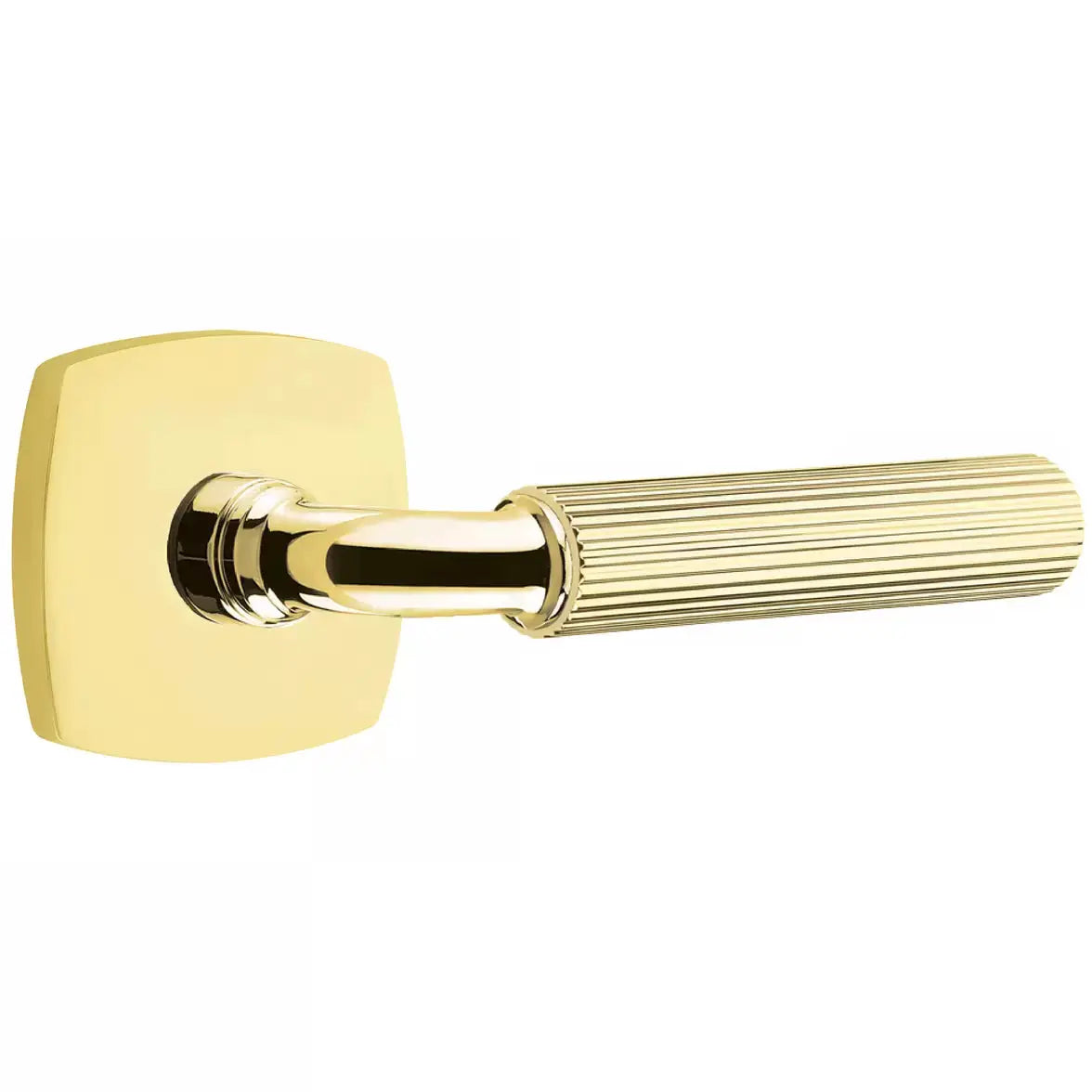 Emtek Straight Knurled Lever with R-Bar Stem and Urban Modern Rose by Emtek