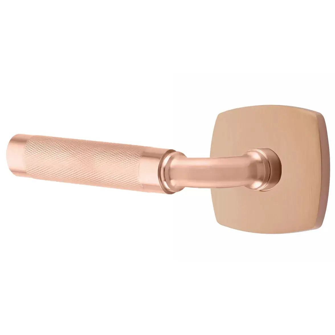Emtek Knurled Lever with R-Bar Stem and Urban Modern Rose by Emtek