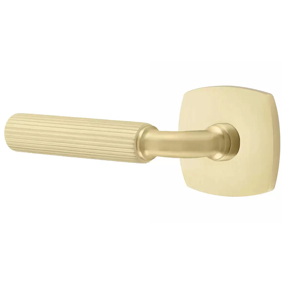 Emtek Straight Knurled Lever with R-Bar Stem and Urban Modern Rose by Emtek