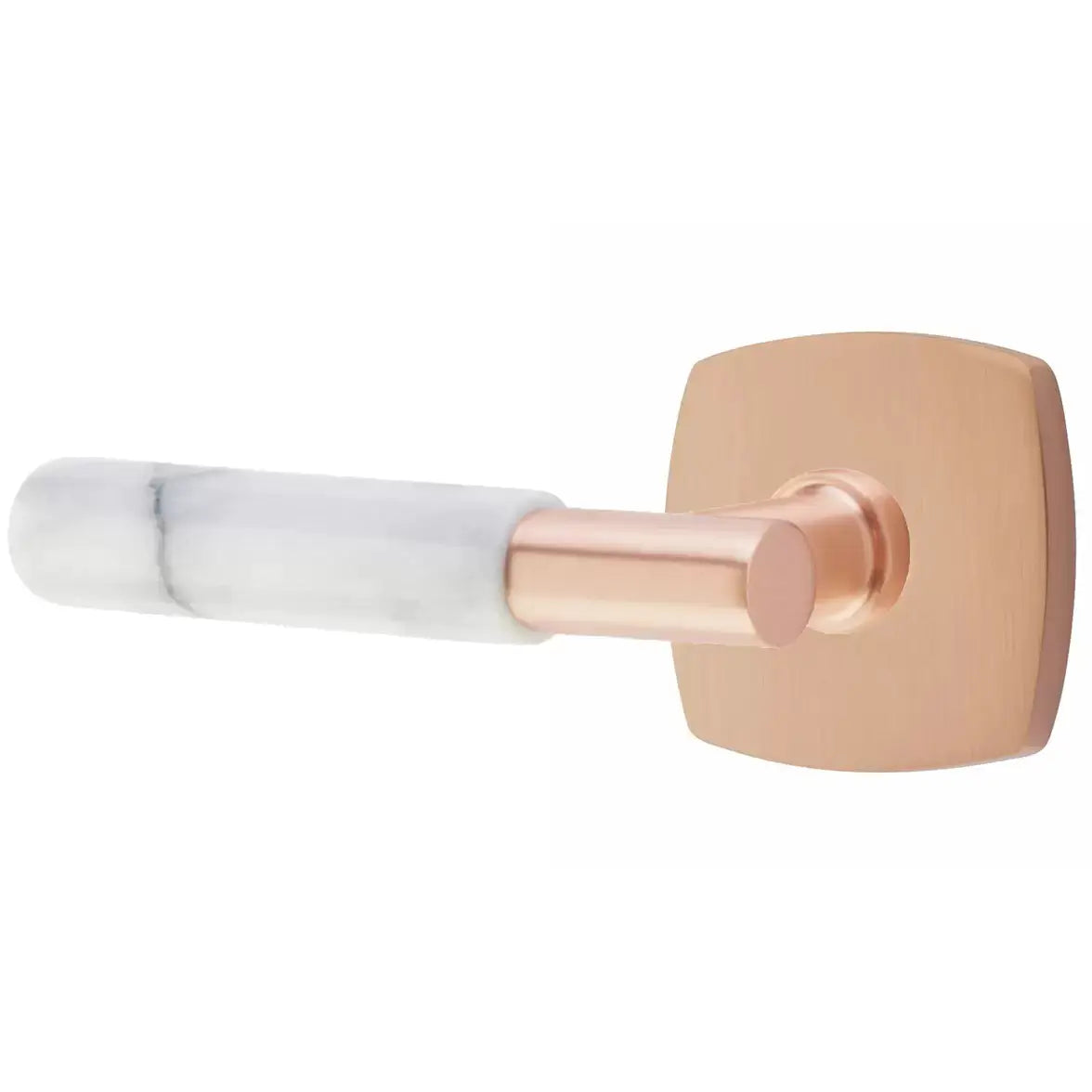 Emtek White Marble Lever with T-Bar Stem and Urban Modern Rose by Emtek