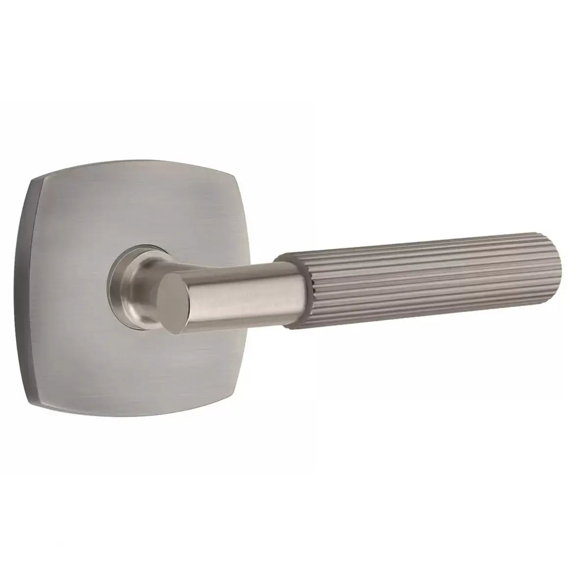 Emtek Straight Knurled Lever with T-Bar Stem and Urban Modern Rose by Emtek