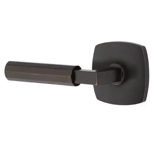 Emtek Faceted Lever with L-Square Stem and Urban Modern Rose by Emtek