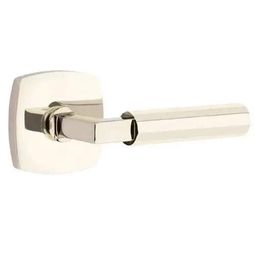 Emtek Faceted Lever with L-Square Stem and Urban Modern Rose by Emtek