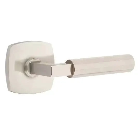 Emtek Faceted Lever with L-Square Stem and Urban Modern Rose by Emtek