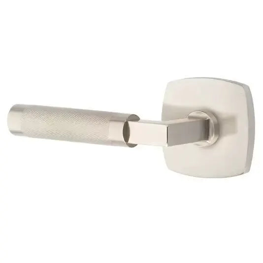 Emtek Knurled Lever with L-Square Stem and Urban Modern Rose