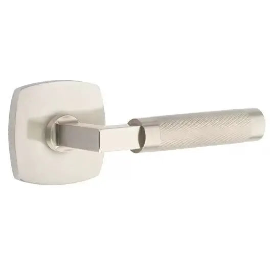 Emtek Knurled Lever with L-Square Stem and Urban Modern Rose