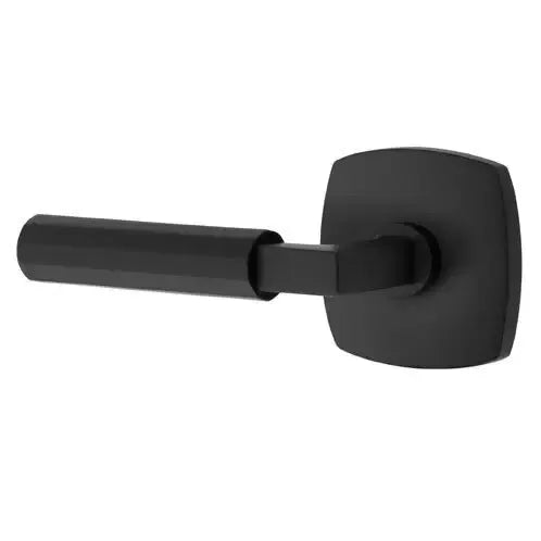 Emtek Faceted Lever with L-Square Stem and Urban Modern Rose by Emtek