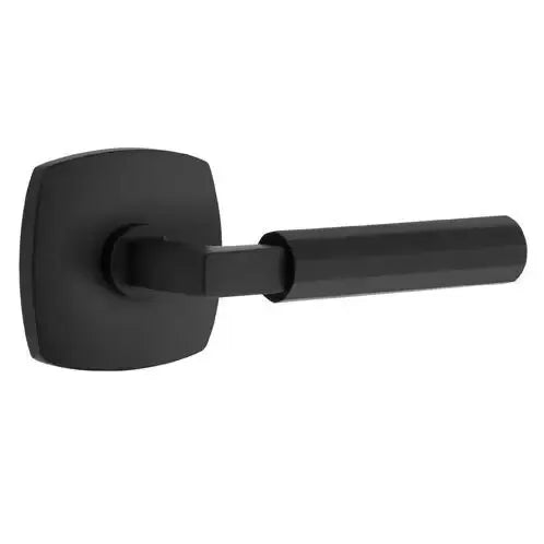 Emtek Faceted Lever with L-Square Stem and Urban Modern Rose by Emtek