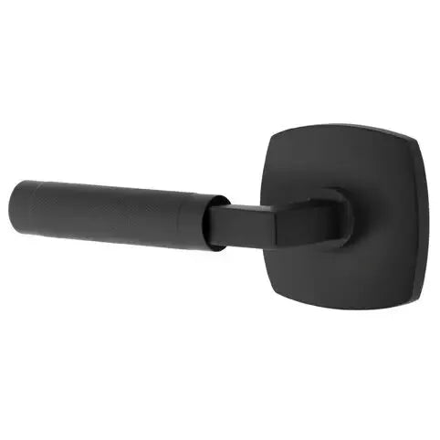 Emtek Knurled Lever with L-Square Stem and Urban Modern Rose