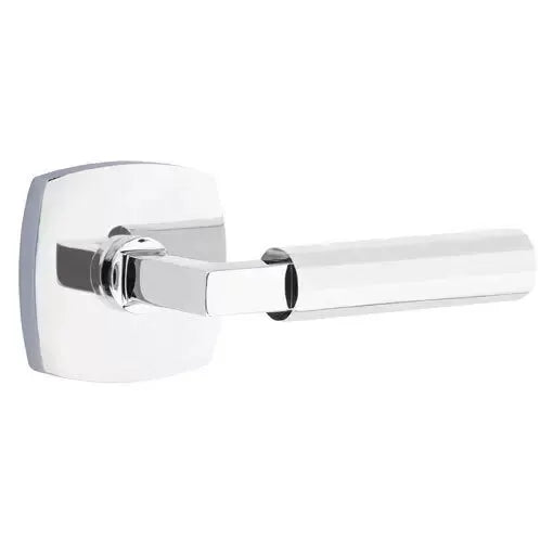 Emtek Faceted Lever with L-Square Stem and Urban Modern Rose by Emtek