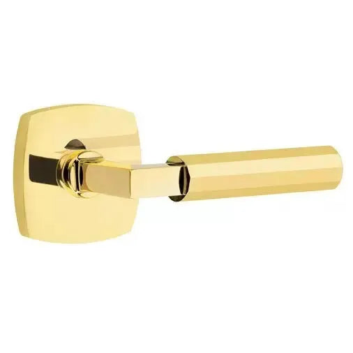 Emtek Faceted Lever with L-Square Stem and Urban Modern Rose by Emtek