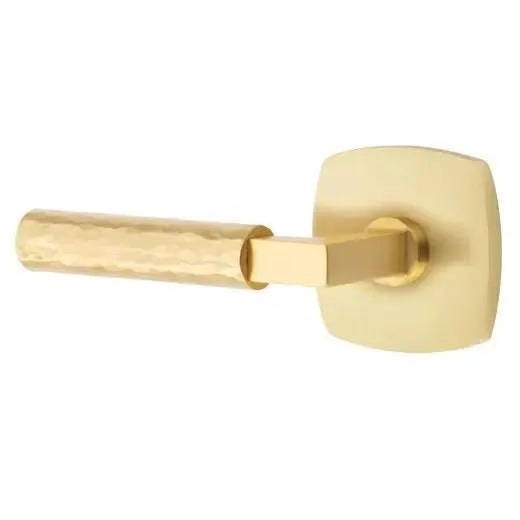 Emtek Hammered Lever with L-Square Stem and Urban Modern Rose by Emtek