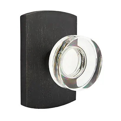 Emtek Modern Disc Glass Door Knob with #4 Rose by Emtek