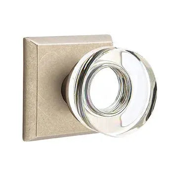 Emtek Modern Disc Glass Door Knob with #6 Rose by Emtek