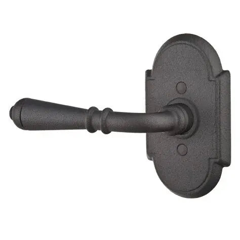 flat black steel door levers