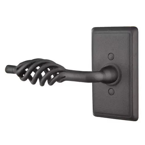 flat black steel door levers