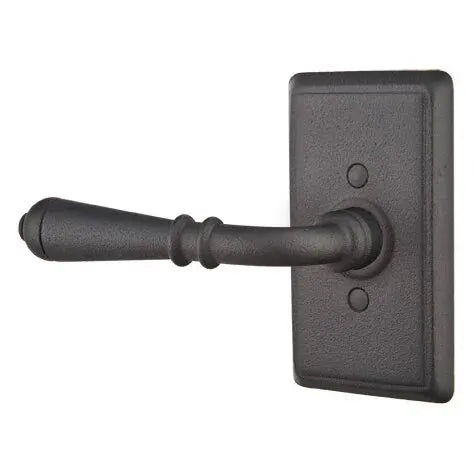 flat black steel door levers
