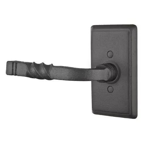 flat black steel door levers