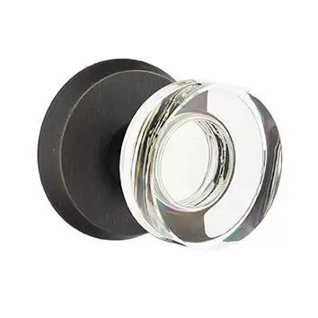 Emtek Modern Disc Glass Door Knob with #2 Rose by Emtek