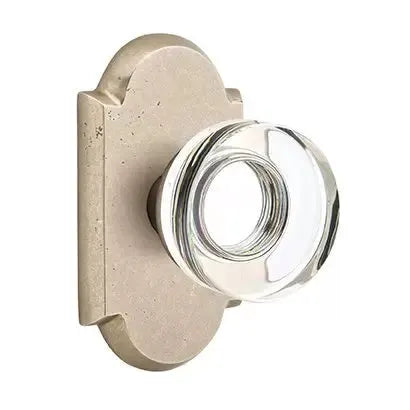 Emtek Modern Disc Glass Door Knob with #1 Rose by Emtek