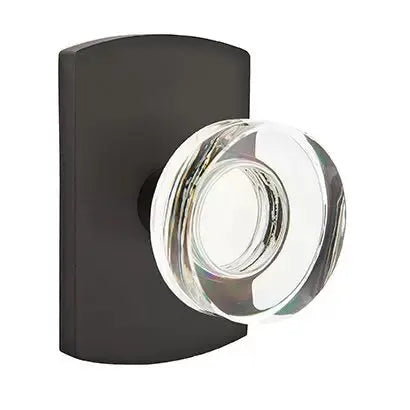 Emtek Modern Disc Glass Door Knob with #4 Rose by Emtek