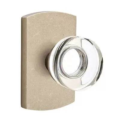 Emtek Modern Disc Glass Door Knob with #4 Rose by Emtek
