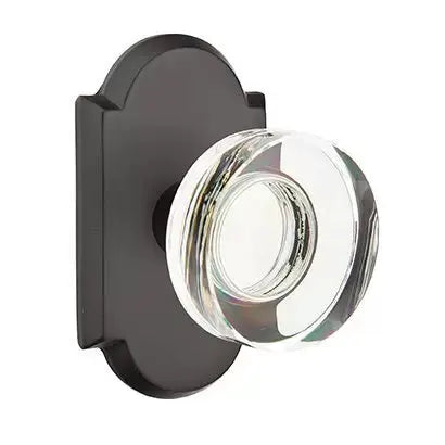 Emtek Modern Disc Glass Door Knob with #1 Rose by Emtek