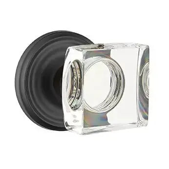 Emtek Modern Square Glass Door Knob with Regular Rose by Emtek