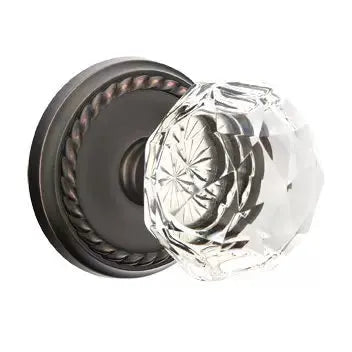 Emtek Diamond Door Knob with Rope Rose by Emtek