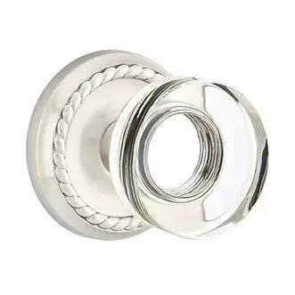 Emtek Modern Disc Glass Door Knob with Rope Rose by Emtek