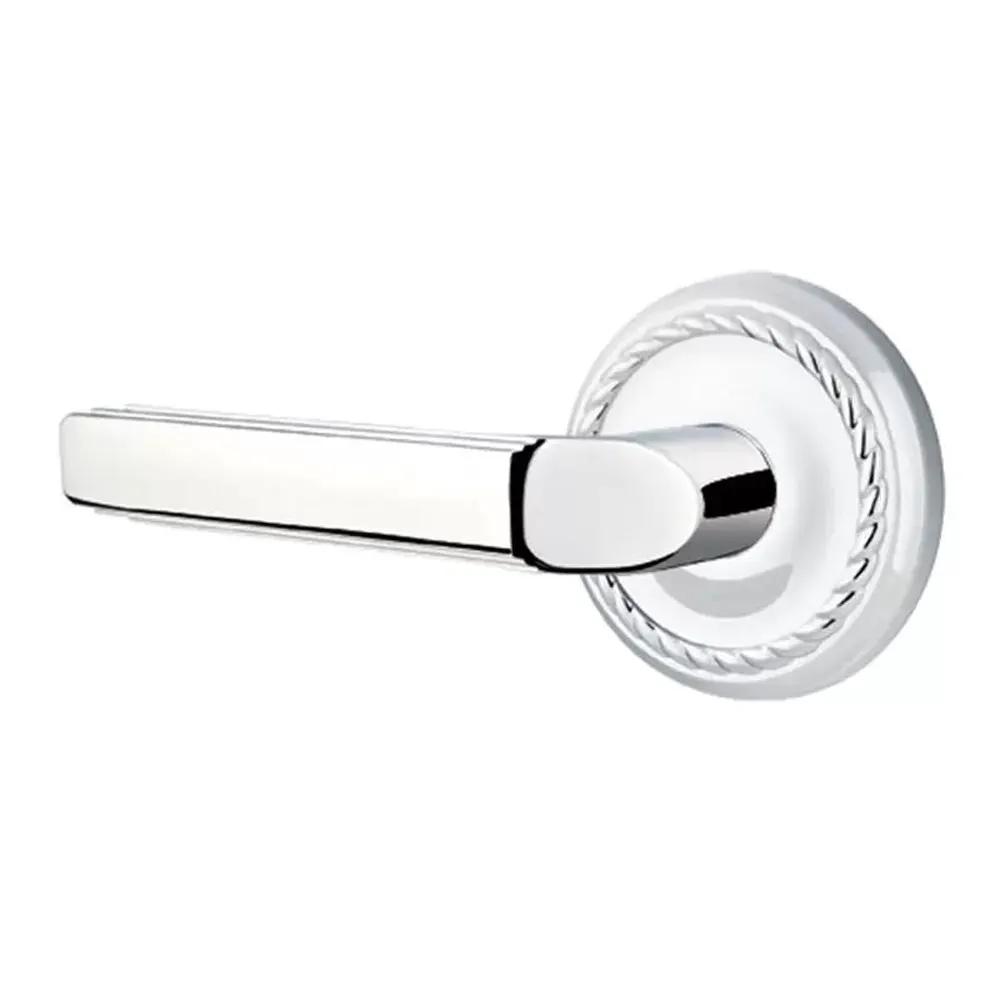 Emtek Milano Door Lever with Rope Rose by Emtek