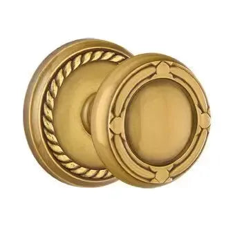 Emtek Ribbon and Reed Knob with Rope Rose by Emtek