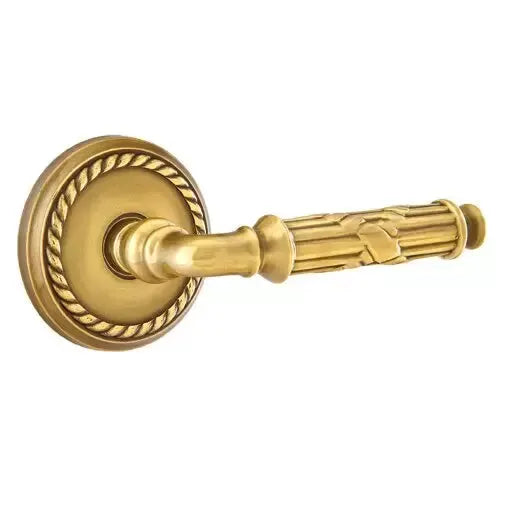 Emtek Ribbon and Reed Lever with Rope Rose by Emtek