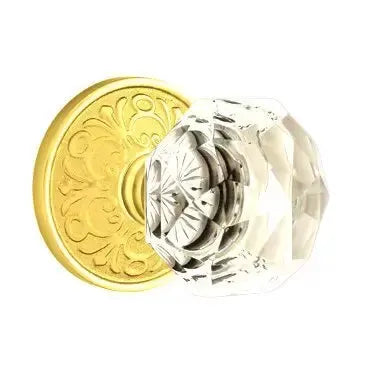 Emtek Diamond Door Knob with Lancaster Rose by Emtek