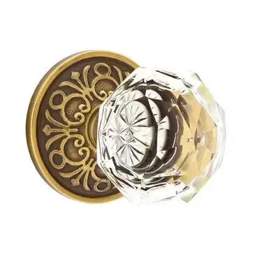 Emtek Diamond Door Knob with Lancaster Rose by Emtek