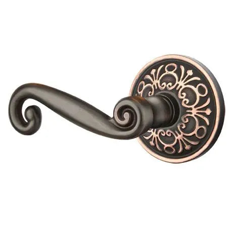 Emtek Rustic Door Lever with Lancaster Rose by Emtek