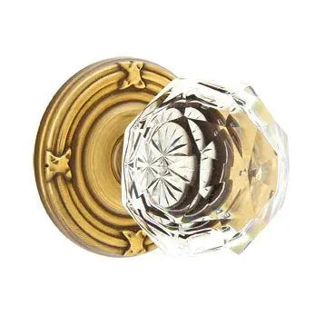 Emtek Diamond Door Knob with Ribbon and Reed Rose by Emtek