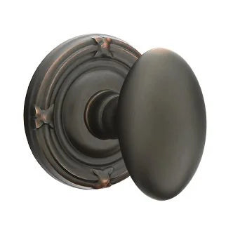 Emtek Egg Door Knob with Ribbon and Reed Rose by Emtek